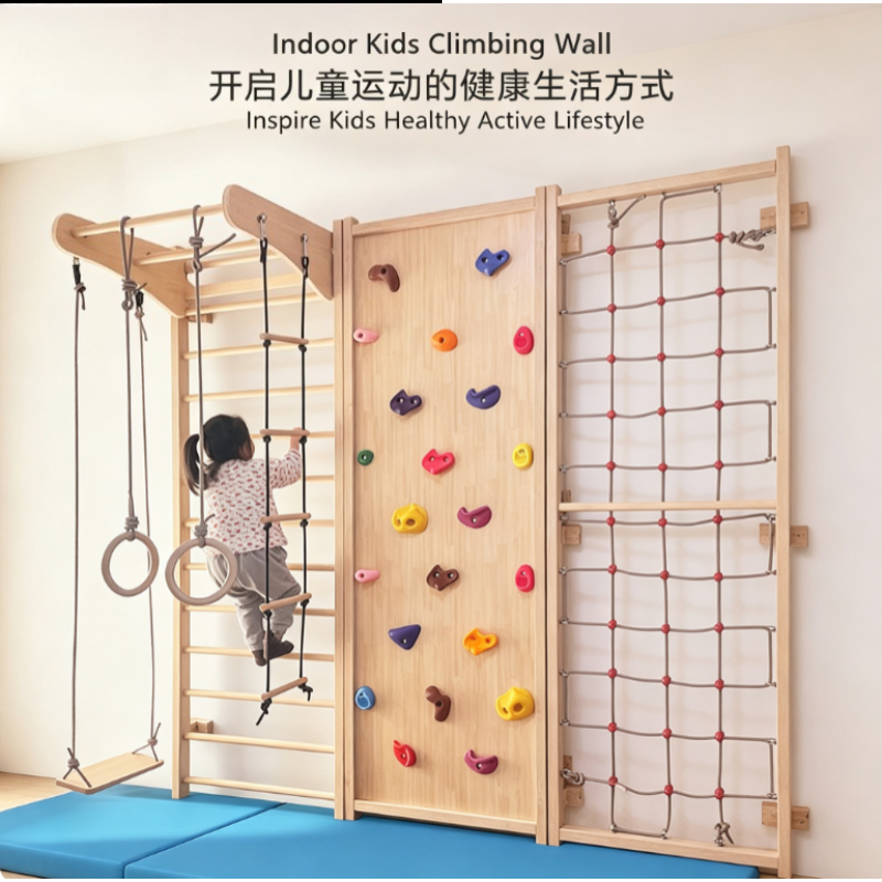 Home Gym For Toddlers - แผงปีนป่ายติดผนังสำหรับเด็ก แผ่นปีนป่ายในร่มสำหรับเด็กเล็ก แผ่นฝึกพัฒนาประสาทสัมผัสสำหรับห้องนอนเด็กชายและเด็กหญิง