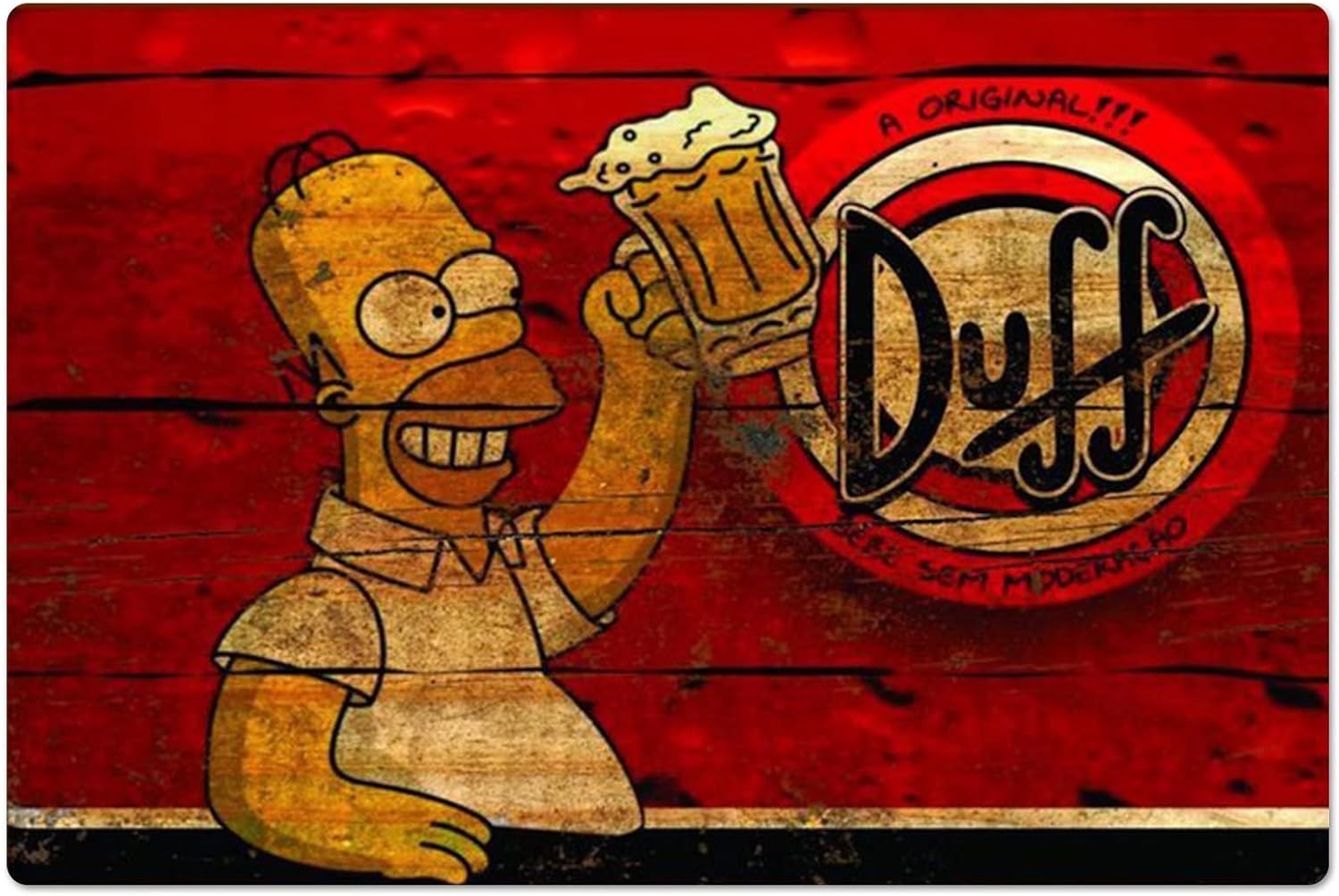 Home Gym Hack - ป้ายโลหะสไตล์เรโทร โฮเมอร์ ดัฟฟ์ เบียร์ ป้ายโลหะวินเทจ ของตกแต่งผนัง