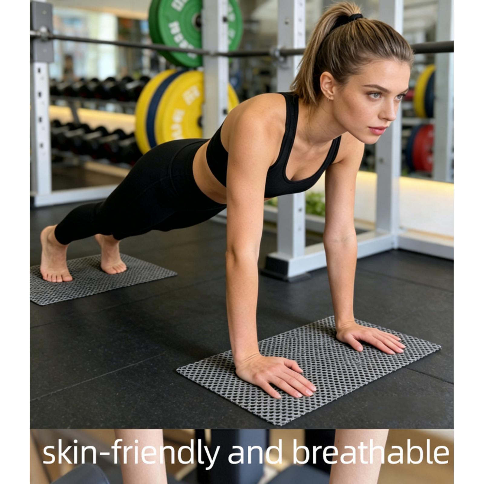 Home Gym No Equipment - แผ่นรองกันลื่นสำหรับพิลาทิส 2 ชิ้น/ชุด ทำจาก PVC คุณภาพดี