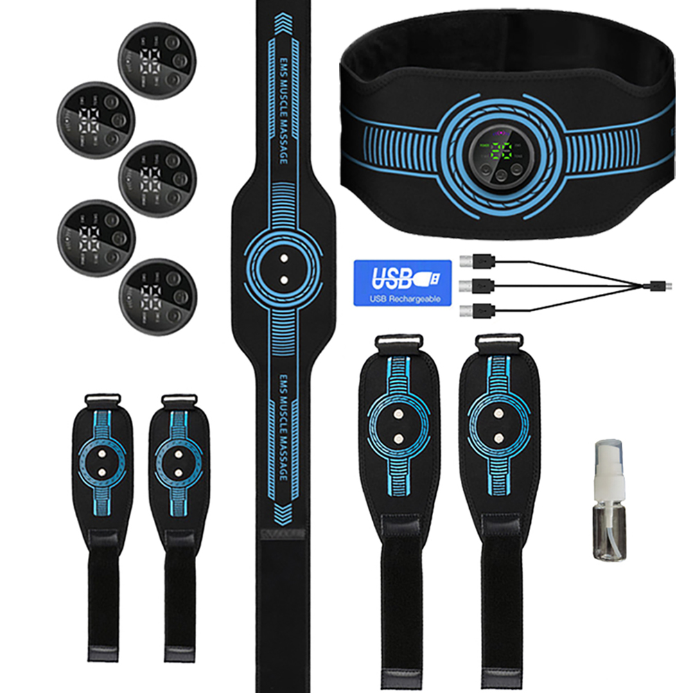 Home Gym Options - เครื่องฝึกกล้ามเนื้อหน้าท้องแบบชาร์จไฟได้ USB เข็มขัดกระชับหน้าท้องโทนเนอร์กล้ามเนื้อเครื่องนวดหน้าท้องที่บ้านยิมฟิตเนส