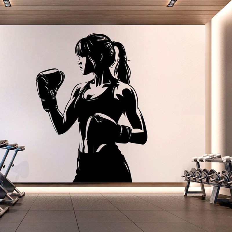 สติ๊กเกอร์ติดผนังลายสาวนักมวย  - Home Gym On Wall บทวิจารณ์และราคา