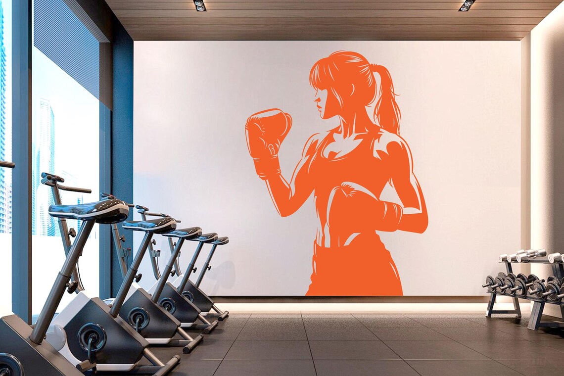 สติ๊กเกอร์ติดผนังลายสาวนักมวย  - Home Gym On Wall บทวิจารณ์และราคา