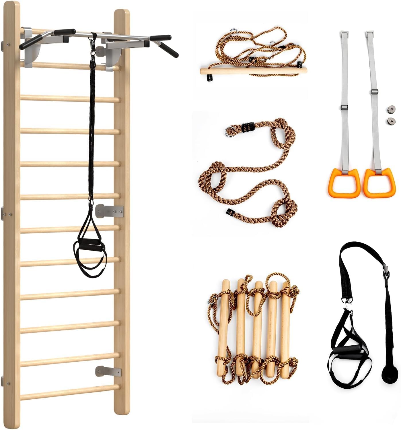 บันไดสวีเดน ทำจากไม้สน พับเก็บ - Home Gym Options บทวิจารณ์และราคา