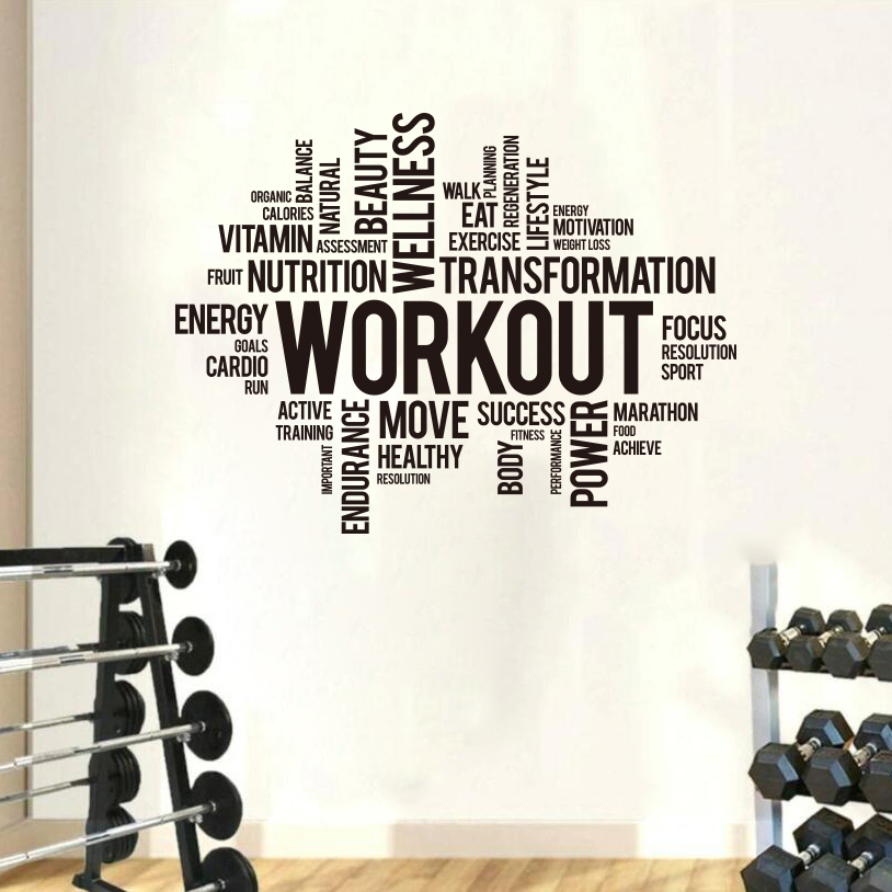 ยิมออกกําลังกาย Word Cloud สติ - Home Gym On Wall บทวิจารณ์และราคา