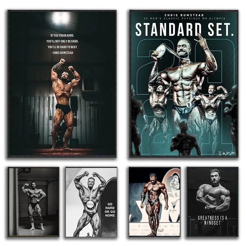 ภาพวาดผ้าใบ Chris Bumstead Bod - Home Gym On Wall บทวิจารณ์และราคา