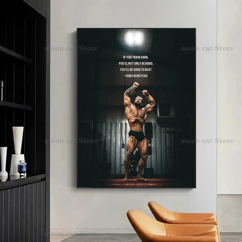 ภาพวาดผ้าใบ Chris Bumstead Bod - Home Gym On Wall บทวิจารณ์และราคา